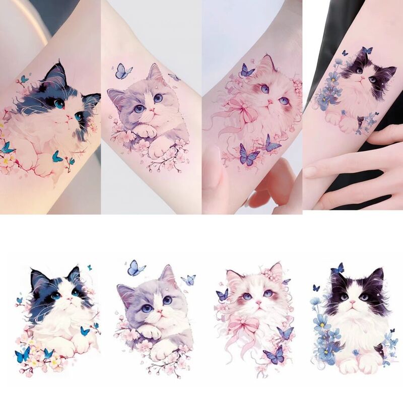 Butterfly Cute Cat Tattoo Stickers Colorful Waterproof Angel Cat Long-Lasting Fresh ins Arm High-Value Cartoon Butterfly Cute Cat Tattoo Stickers Colorful Waterproof Angel Cat Long-Lasting Fresh ins Arm High-Value Cartoon