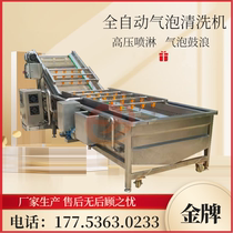 Large fruit and vegetable bubble cleaning machine jujube and citrus pesticide residue disinfection machine crayfish parts ultrasonic degreasing machine