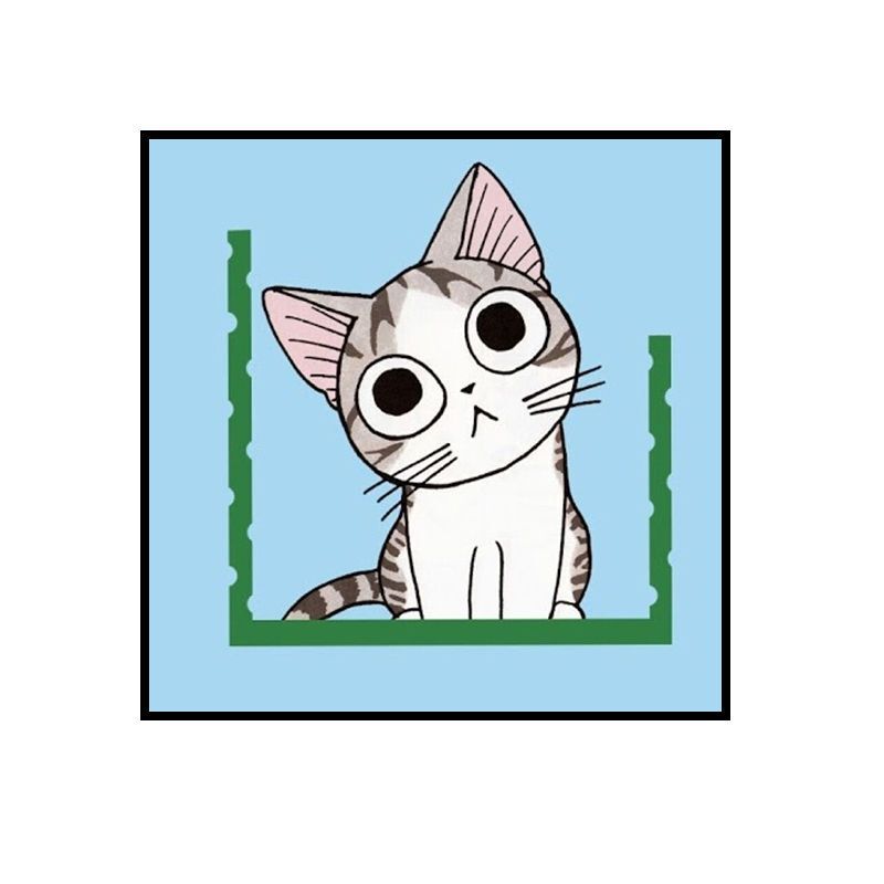 Cute Anime Cheese Cat DIY Digital Oil Painting Hand-Filled Stress-Relief Cartoon Acrylic Oil Painting Decorative Wall Art