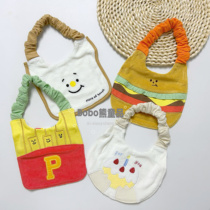 Japanese single foreign trade cute saliva towel 1-piece pack with pictures on the front and back