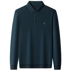 ເສື້ອຍືດຜູ້ຊາຍແຂນຍາວ Romon Polo ທຸລະກິດເສື້ອຍືດພາກຮຽນ spring lapel pullover ຕ້ານ wrinkle ແຂງສີ bottoming ເທິງເສື້ອ