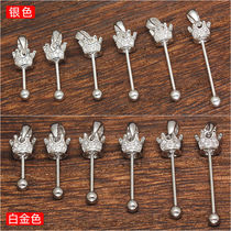 Pearl single pendant necklace single female empty pendant buckle head pendant accessories support thread sterling silver handmade diy jewelry