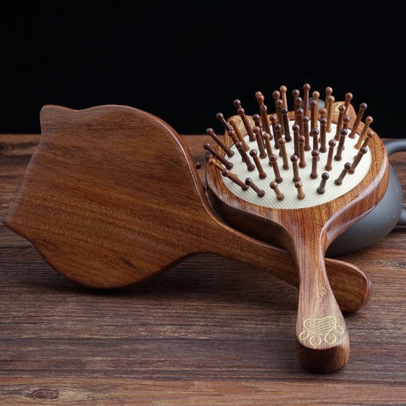 Straight Hair Comb Air Cushion Comb Anti-static Cartoon Cute Cat Airbag Massage Comb Children Girls Makeup Comb Wooden Comb