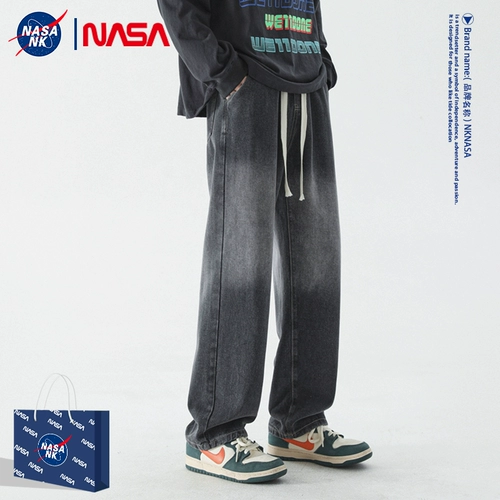 Осенние джинсы, ретро штаны, оверсайз, в американском стиле, свободный прямой крой