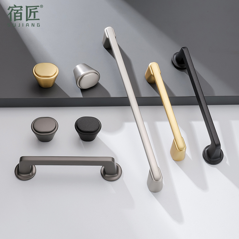 Light luxury high-end gold cabinet door handle wardrobe door large handle drawer wine shoe cabinet black Nordic modern minimalist