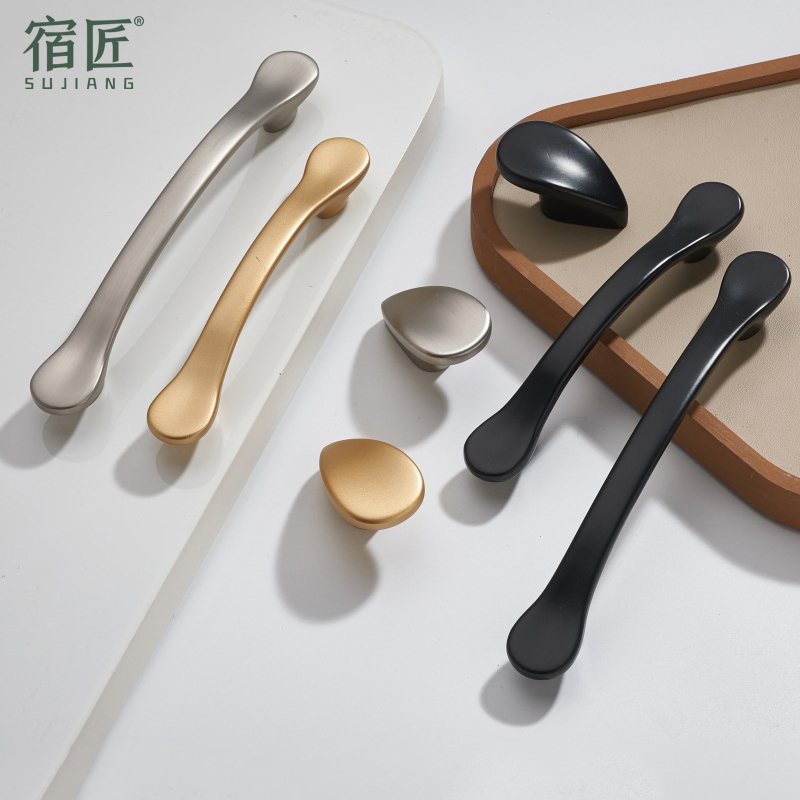 Nordic Black Cabinet Door Handle Modern Minima Light Lavish Luxury Gold Wardrobe Door Big Handle Shoes Wine Cabinet Drawer