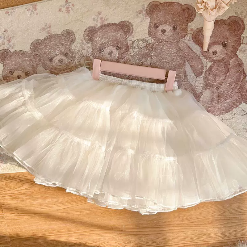 Платье в стиле lolita женское, многослойная юбка с фартуком и бантoм, поддержка 35 см, размеры S–L