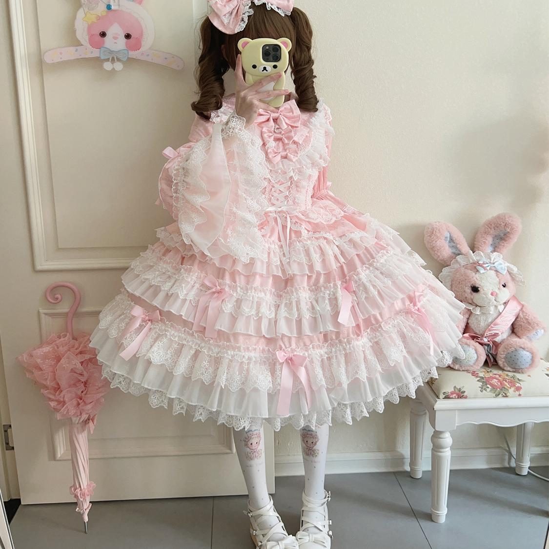 黛薇尔韩菇凉原创设计Lolita洋装doll感长袖op连衣裙,春日少女心爆棚!-lolita洛丽塔连衣裙-淘宝好物网