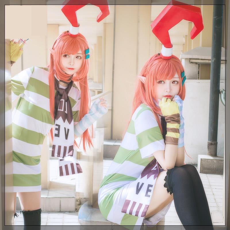 Bump world cos clothing primary school students spot Abby stay hair sister cosplay costume female daily wig full set