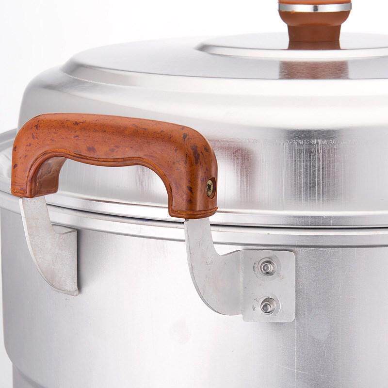 Aluminium pot old thickened firewood stove thickened flat bottom steam steamed bunching pan household old style double ear anti-burn handle