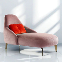 Minimalist new milk velvet fabric chaise lounge chair for living room bedroom high-end beauty couch modern toffee chair for room