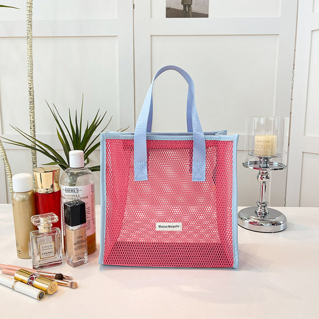 Mesh makeup bag transparent hollow storage bag beach bag