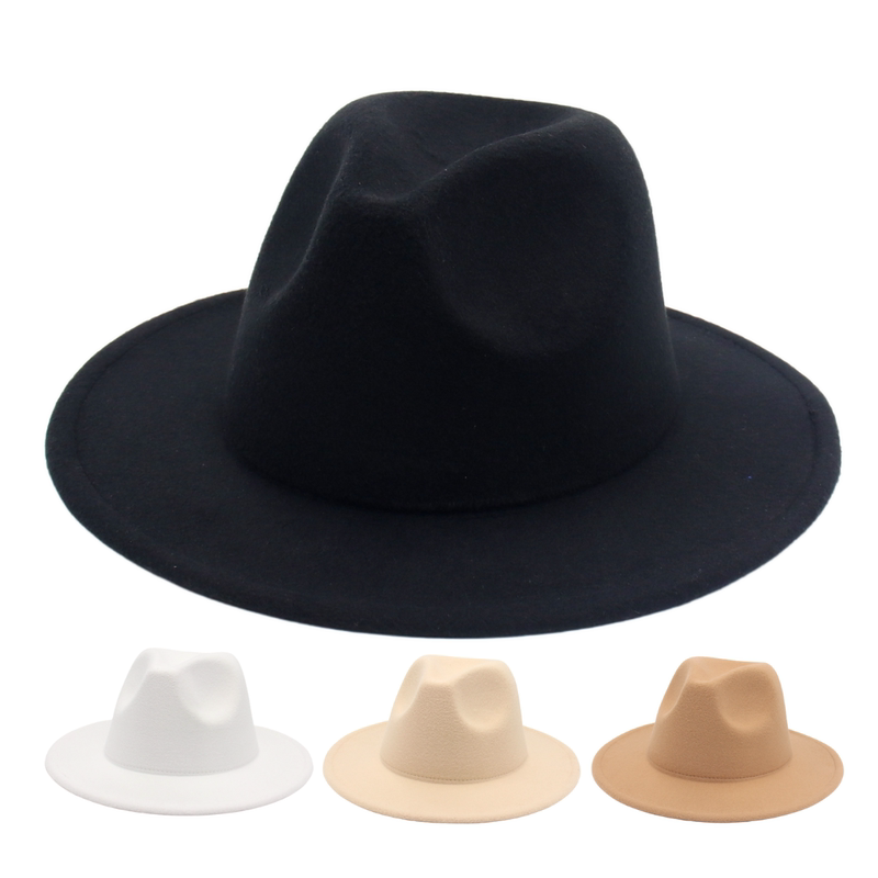 Shanghai Retro Woolen Hat, British-Style Top Hat for Men and Women, British Style Groom Woolen Hat, Large-Brimmed Jazz Felt Hat for Large Heads