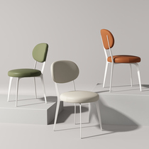Cream style light luxury dining chair home high-end European modern simple stool backrest dining room soft leather dining table chair