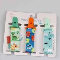 Cartoon pattern combination three-pack baby pacifier teether anti-fall chain pacifier clip anti-fall strap anti-lost strap