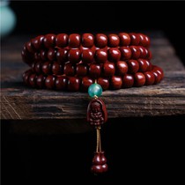 Small Leaf Purple Sandalwood Bracelet 108 Old Shaped Barrel Beads Chicken Blood Red Gold Venus Old Stock Playful Pearl Holding Buddha Men and Men
