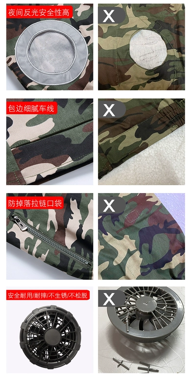 ao bao ho lao dong Quần áo điều hòa cotton nguyên chất, quần áo quạt mùa hè nam nữ, quần yếm làm mát, quần áo đơn dài tay ngắn chống bỏng thợ hàn quần áo bảo hộ lao động quần áo bảo hộ lao dộng