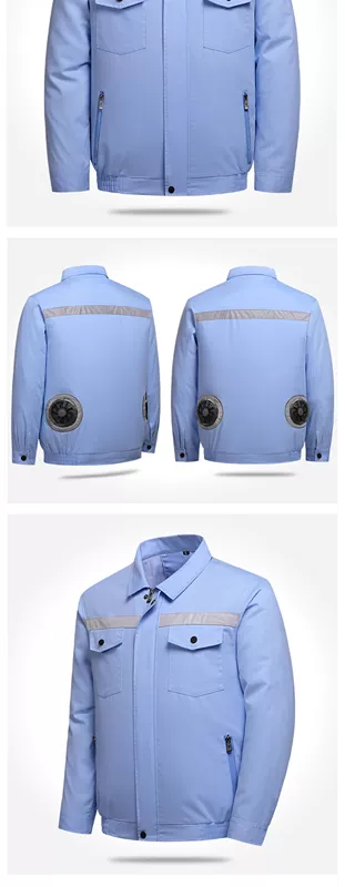ao bao ho lao dong Quần áo điều hòa cotton nguyên chất, quần áo quạt mùa hè nam nữ, quần yếm làm mát, quần áo đơn dài tay ngắn chống bỏng thợ hàn quần áo bảo hộ lao động quần áo bảo hộ lao dộng