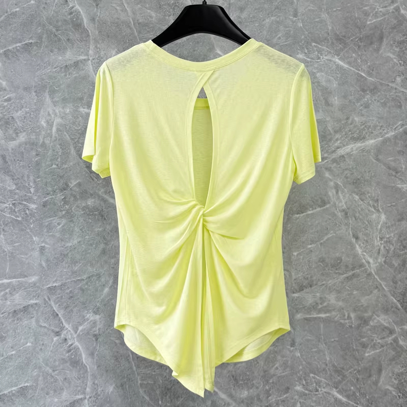Lulu Vuru Thin Loose Yoga Top Women's Beautiful Back Sports Short-Sleeved T-Shirt Quick-Drying Breathable Fitness Top Lulu Vuru Thin Loose Yoga Top Women's Beautiful Back Sports Short-Sleeved T-Shirt Quick-Drying Breathable Fitness Top