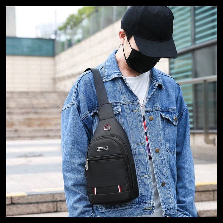 Chest bag men's shoulder Messenger bag waterproof Oxford cloth chest trendy brand sports leisure small satchel backpack men's bag