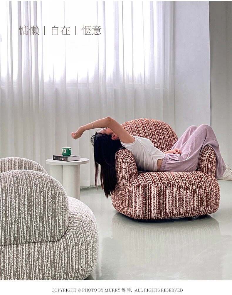 Мягкое кресло 法式小户型家用单人沙发椅现代简约阳台客厅布艺可旋转懒人休闲椅 Other home