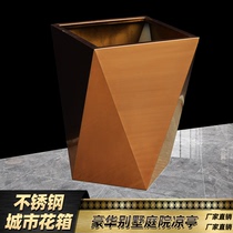 Outdoor stainless steel flower box combination courtyard municipal road sales department flower trough city square flower pond flower bed customization