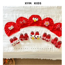 Red color ~ Newborn baby hat and socks set full moon New Year fetal hat Internet celebrity New Year tiger head awakening lion hat