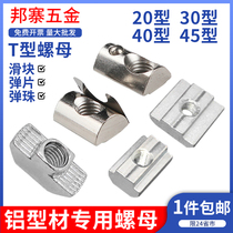 European standard T-type nut 20 30 40 45 type aluminum profile special slider elastic shrapnel steel ball ship type national standard