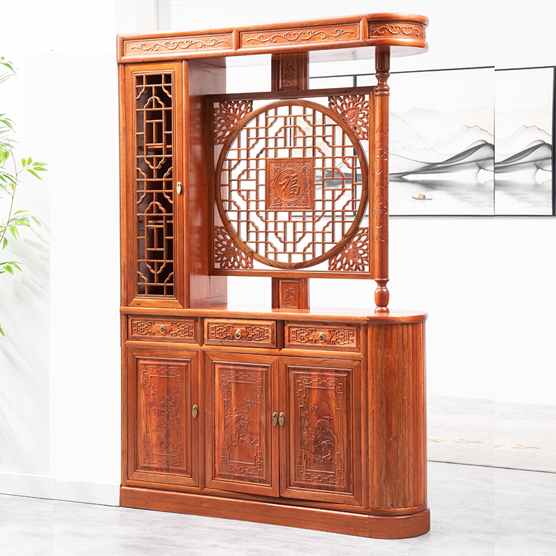 New Chinese Entrance Gate DOOR/CLOSING CABINET COMPOSITION PARTITION LIVING ROOM SHOES CABINET SOLID WOOD DOUBLE ROOM HALL ENTRANCE SCREEN FU CHARACTER CABINET -TAOBAO