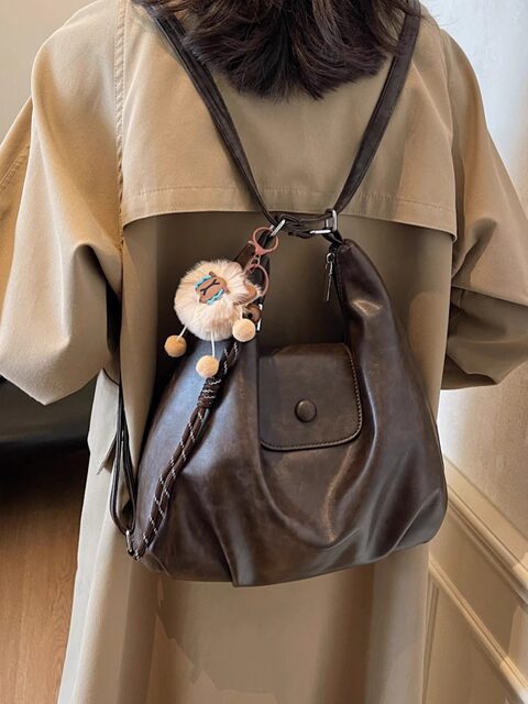 Maillard Retro Backpack Women's Autumn and Winter 2026 New Trendy Fashion Tote Bag Casual Large Capacity Crossbody Backpack