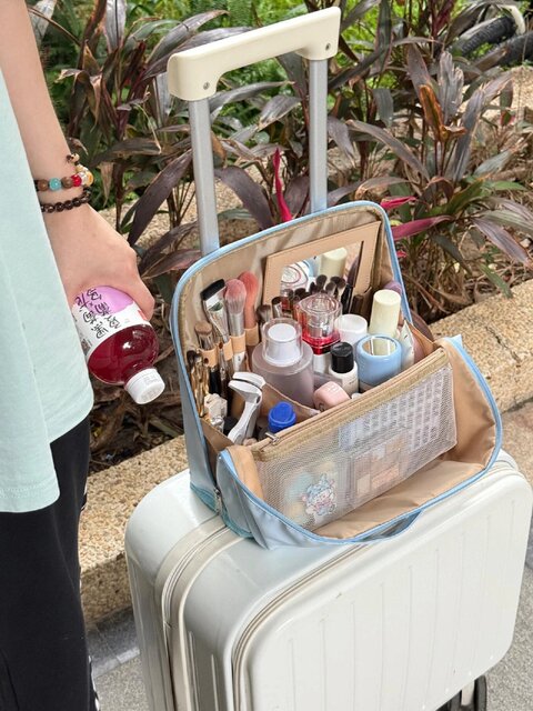 New vertical pencil case cosmetic bag women's portable travel waterproof toiletry bag large capacity cosmetics portable organizer bag