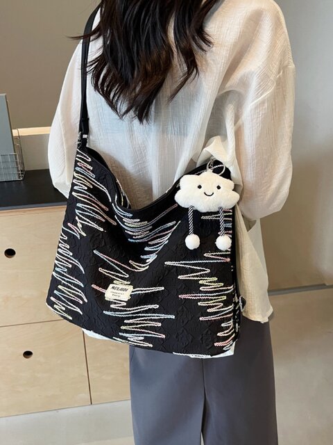 Large-Capacity Tote Bag, Spring and Summer Style, Single Shoulder Crossbody Bag, High-End Versatile Commuter Backpack, Three-Use Niche Canvas Bag