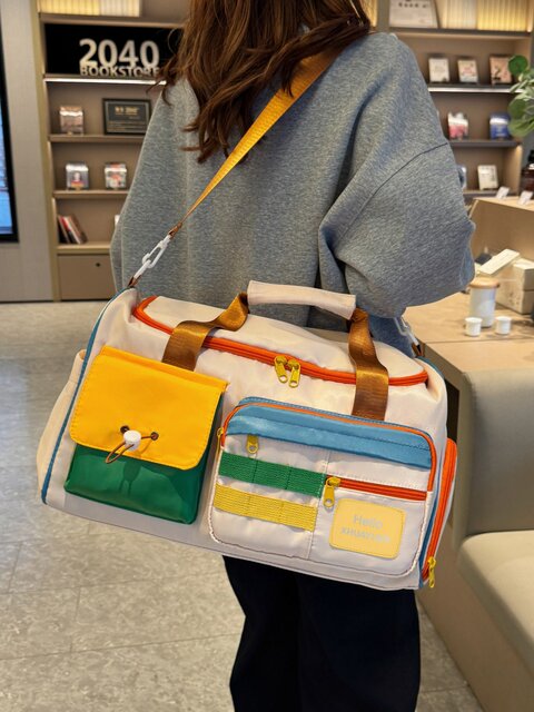 Dopamine Fitness Bag Storage Bag Yoga Bag Travel Bag Women's Large-Capacity Short-Distance Travel Portable Lightweight Luggage Bag