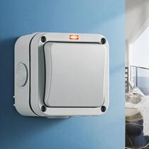Waterproof switch outdoor outdoor waterproof box bathroom exposed switch protective shell single open dual control one or two open rainproof open