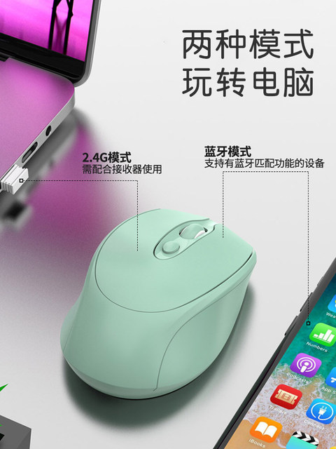 Bluetooth Wireless Mouse Silent Rechargeable Laptop Office Boys and Girls Suitable for Huawei Xiaomi Lenovo