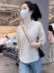 洋气减龄中袖衬衫女2025夏季爆款宽松简约休闲显瘦百搭翻领上衣服