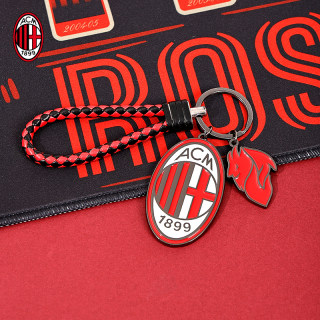 Ac milan official authentic braided rope team logo keychain milan fans peripheral souvenir team logo keychain