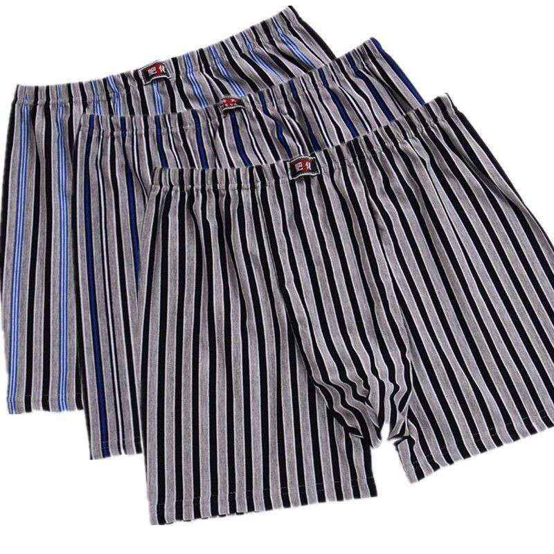 Men's underwear men's cotton boxer high waist middle-aged and elderly pants men's large size loose boxer fat shorts