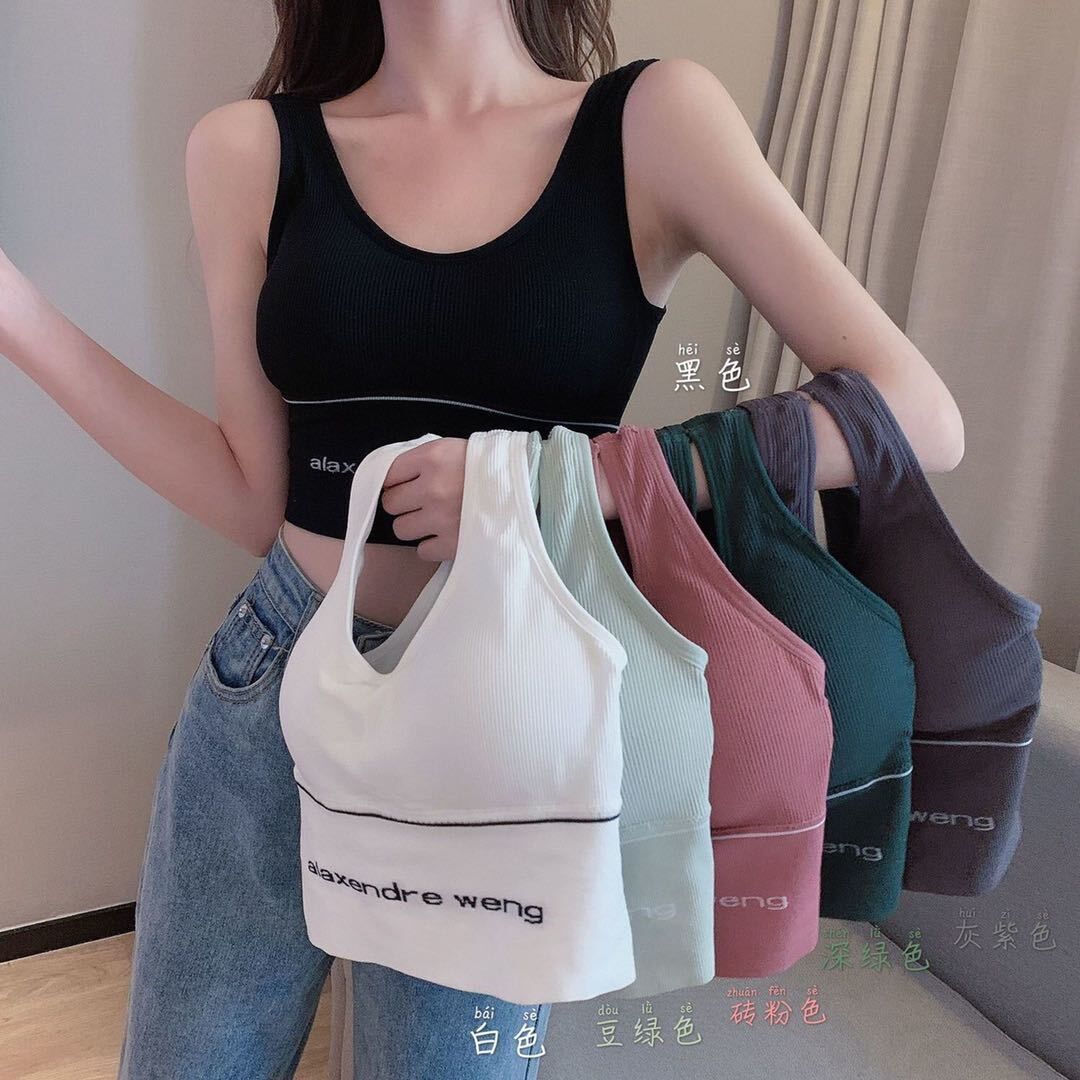 Hyuna same style sports underwear women's shockproof running vest-style gathered fitness anti-sagging thin section can be worn outside bra