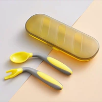 Цветная ящик ложка (изгиб) желтая (с ящиком для хранения)