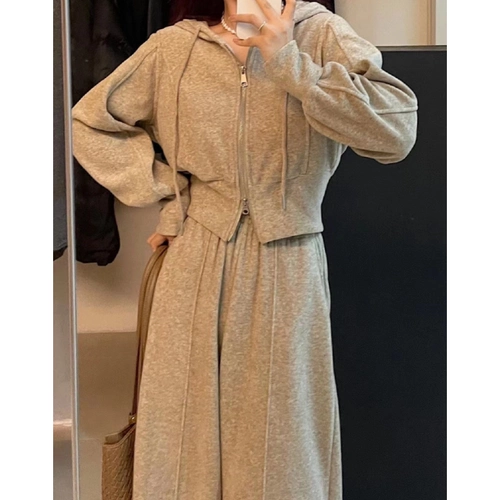 Кашемировый комплект для отдыха, толстовка с капюшоном, в корейском стиле, изысканный стиль