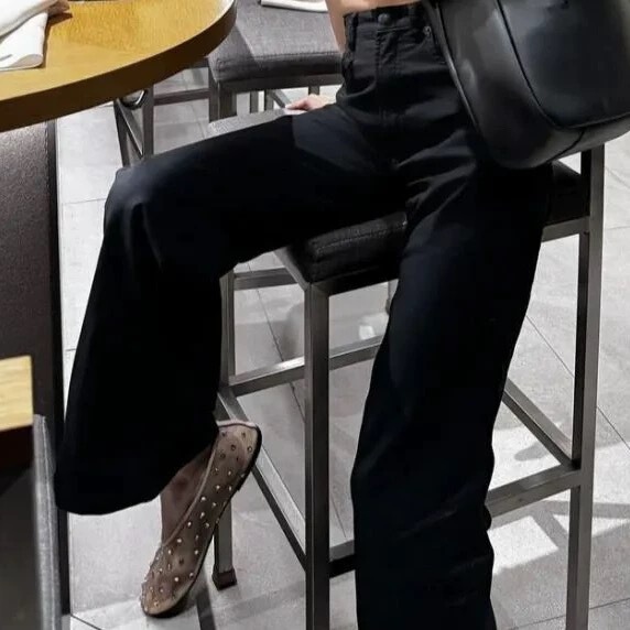 Classic Black High-Waisted Flared Jeans Classic Black High-Waisted Flared Jeans