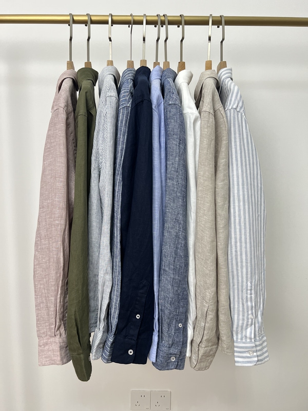 Australian Local Brand Qe French Rain Dew Linen Men's Long-Sleeved Shirt Available in Multiple Colors Australian Local Brand Qe French Rain Dew Linen Men's Long-Sleeved Shirt Available in Multiple Colors