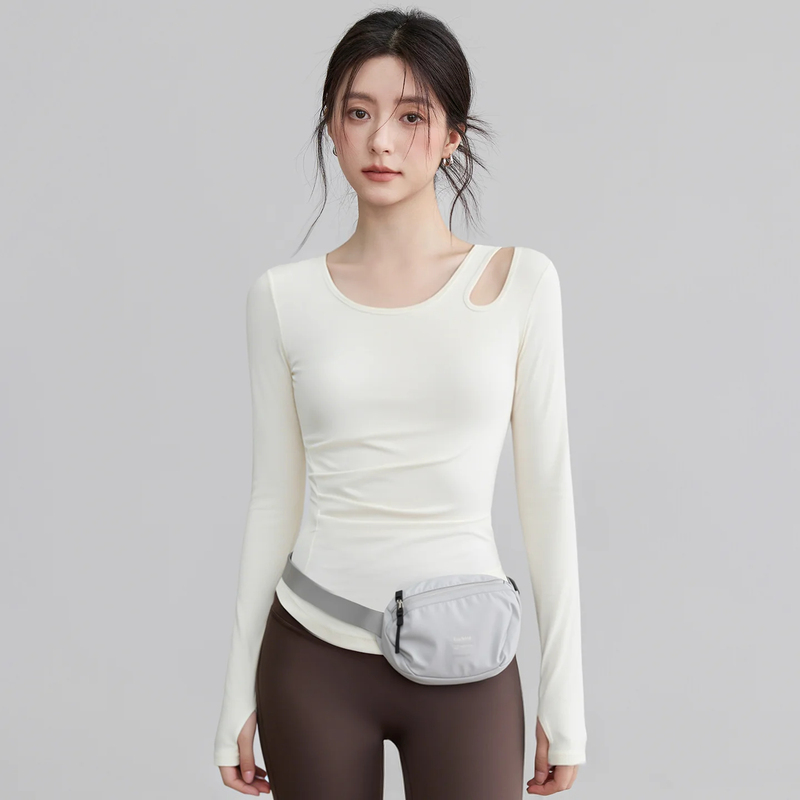 Lulu Vuru Yoga Clothing Long-Sleeved Women's Slim-Fitting Breathable Quick-Drying Running Pilates Training Fitness Sports Top