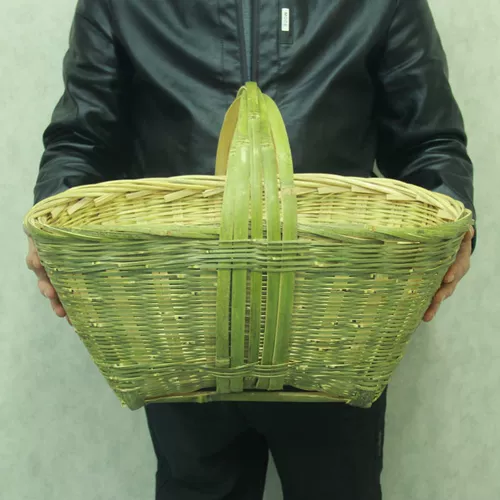 Корзина бамбука бамбука ручной работы, подарочная корзина для корзины для инвалидов, корзина для хранения фруктов с яйцом бамбука Happy Baske Bamboo Редактор