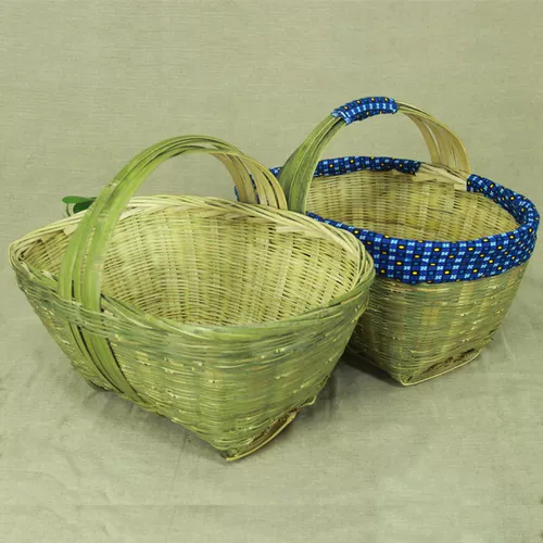 Корзина бамбука бамбука ручной работы, подарочная корзина для корзины для инвалидов, корзина для хранения фруктов с яйцом бамбука Happy Baske Bamboo Редактор