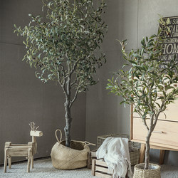 Sen Space Simulated Green Plant Decorative Olive Tree Fake Tree Scandinavian Style Indoor Large Floor-Standing Potted Bionic Plant