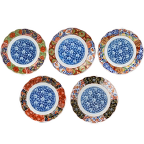 (Self-operated) Mino-yaki Japanese-style retro palace plate dinner plate household Japanese imported ceramic tableware 5-piece set