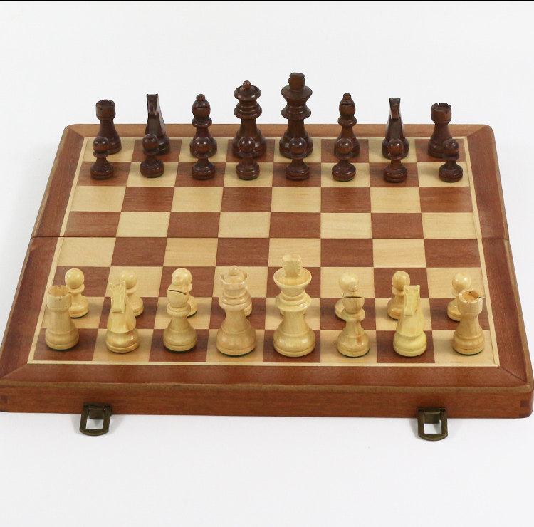 Шахматы 博圣高品质实木国际象棋跳棋套装大号儿童木质折叠棋盘比赛chess