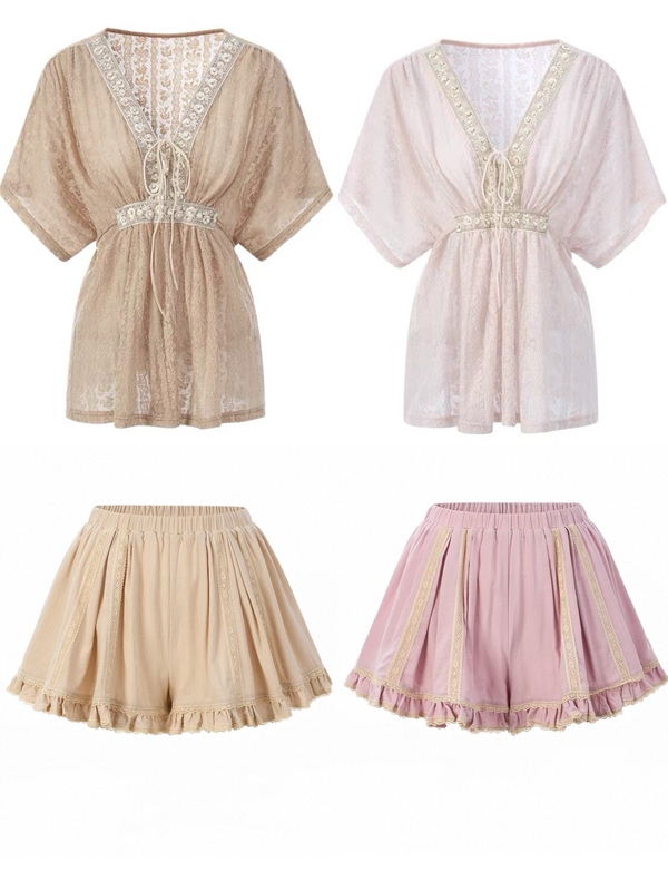 Angel Love Wool Lace Jacquard Beaded Blouse Angel Love Wool Lace Jacquard Beaded Blouse
